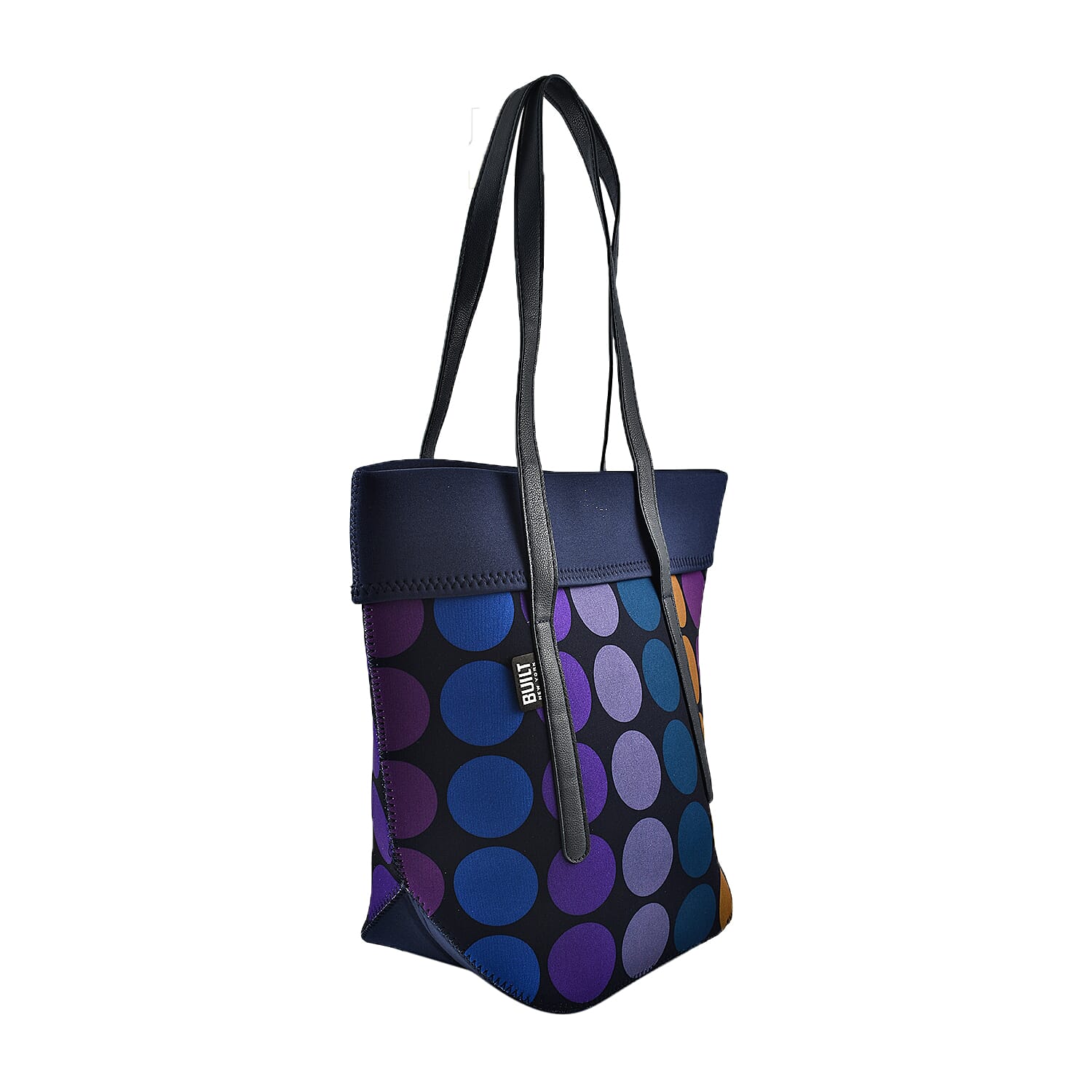 Built NewYork City Plum DotTote Bag with Strap - Blue