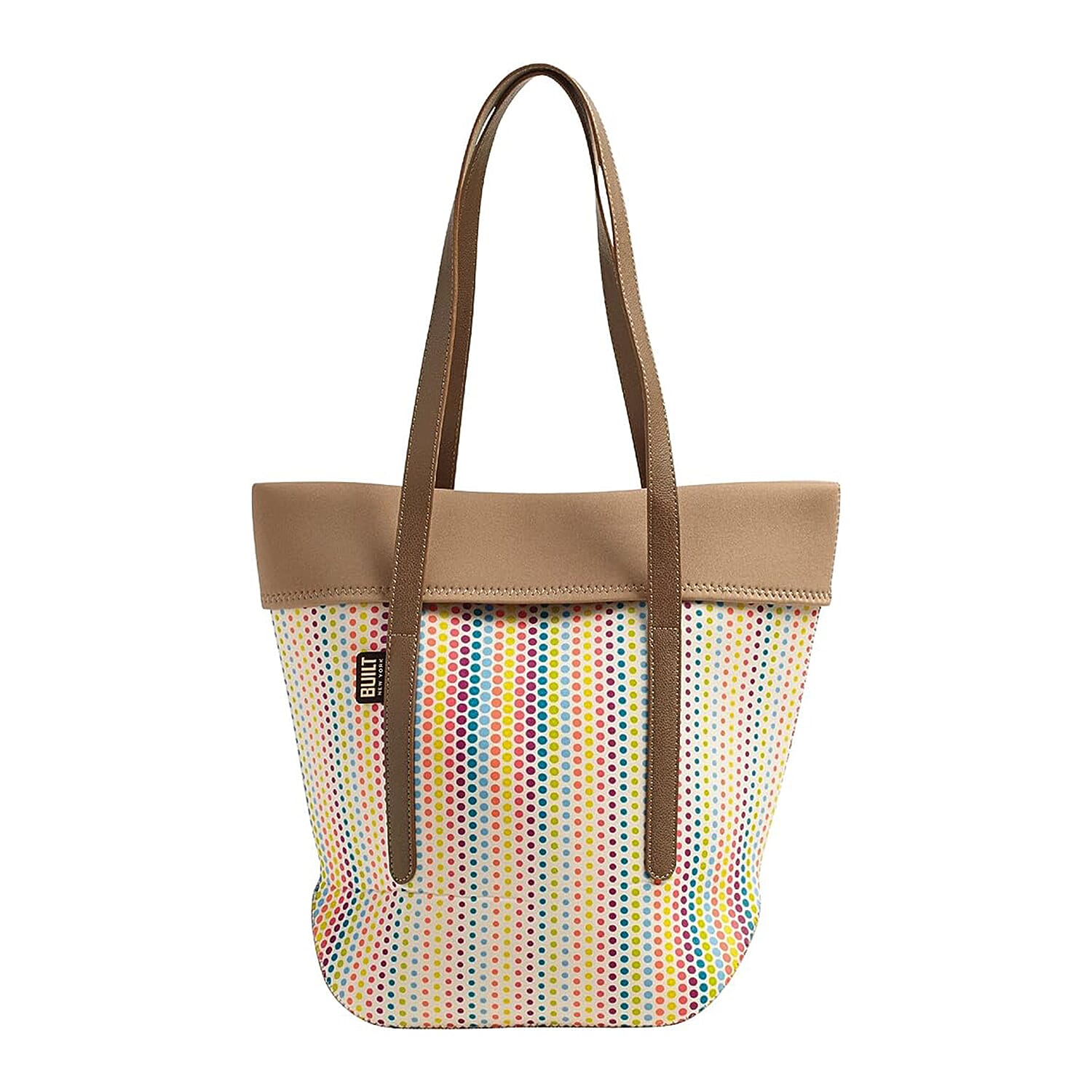 Built New York City Candy Dot Tote Bag With Strap - Cream