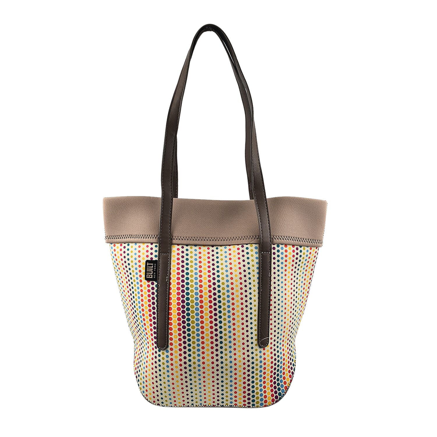 Built New York City Candy Dot Tote Bag With Strap - Cream