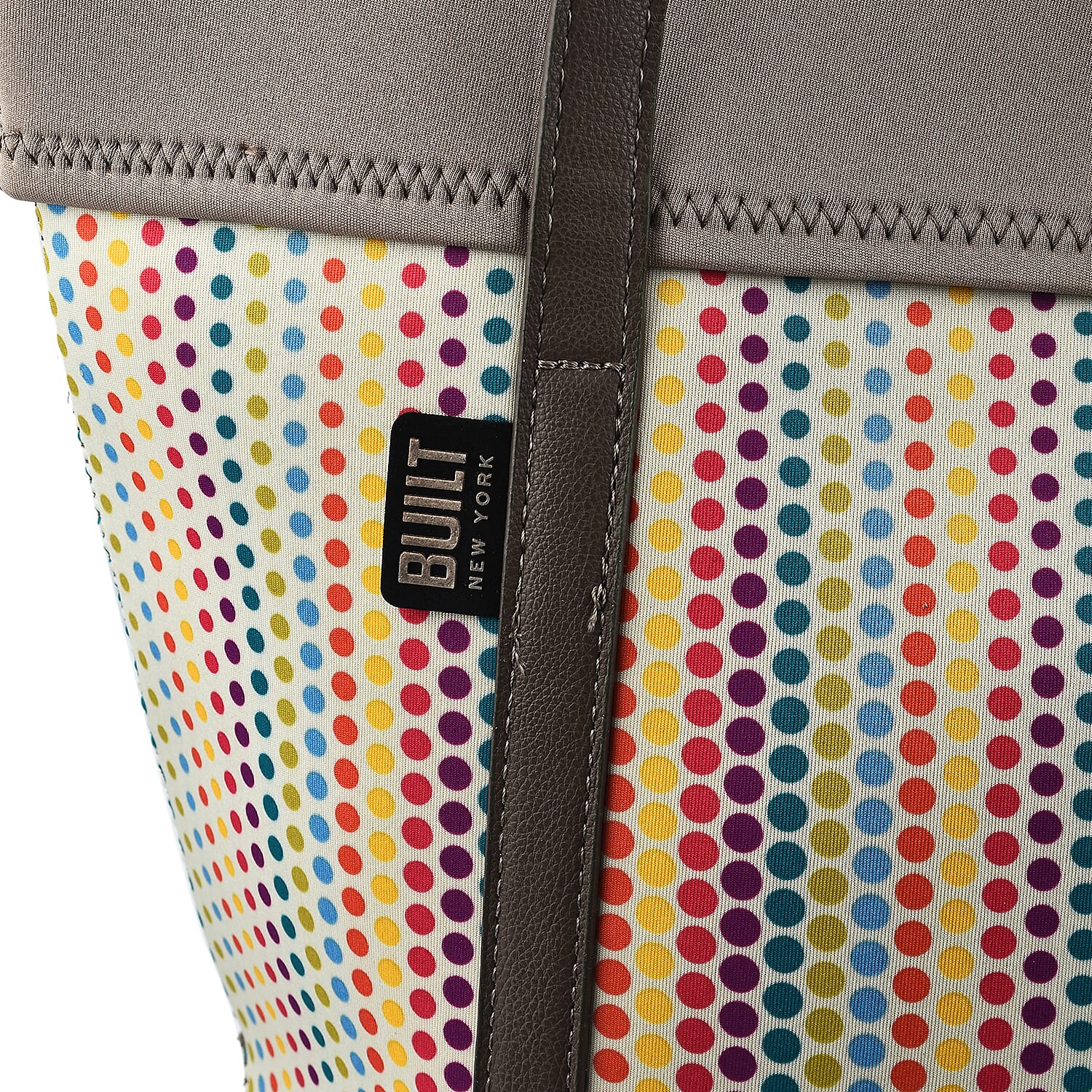 Built New York City Candy Dot Tote Bag With Strap - Cream