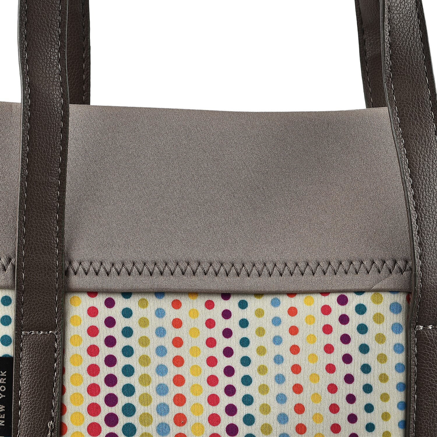 Built New York City Candy Dot Tote Bag With Strap - Cream