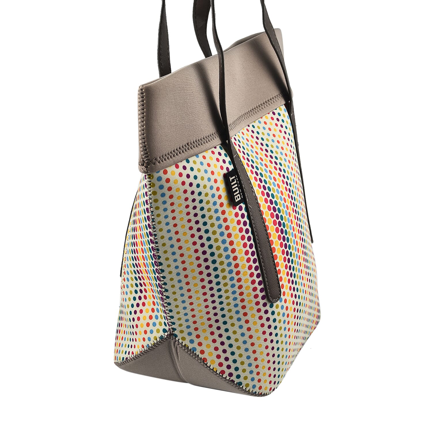 Built New York City Candy Dot Tote Bag With Strap - Cream