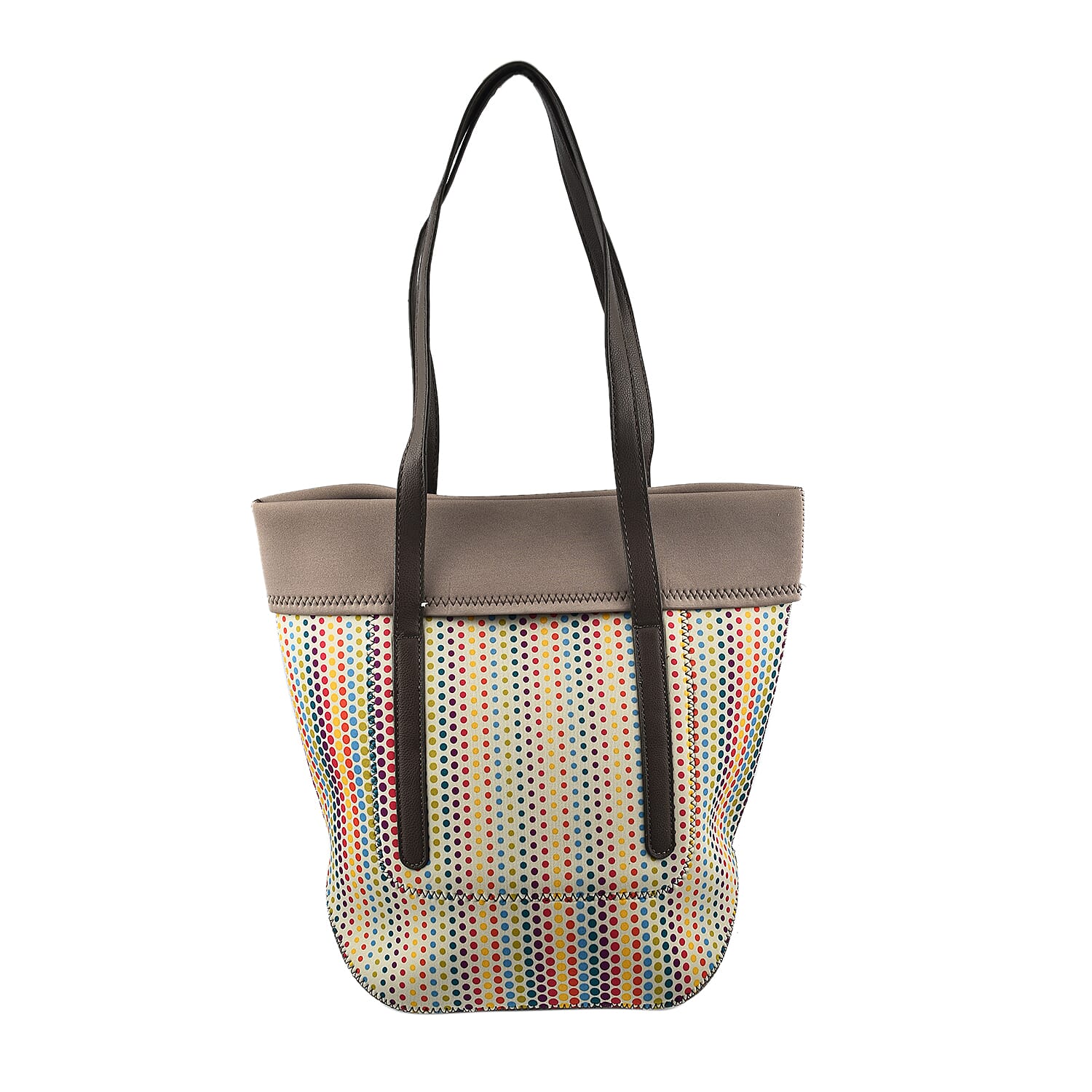 Built New York City Candy Dot Tote Bag With Strap - Cream