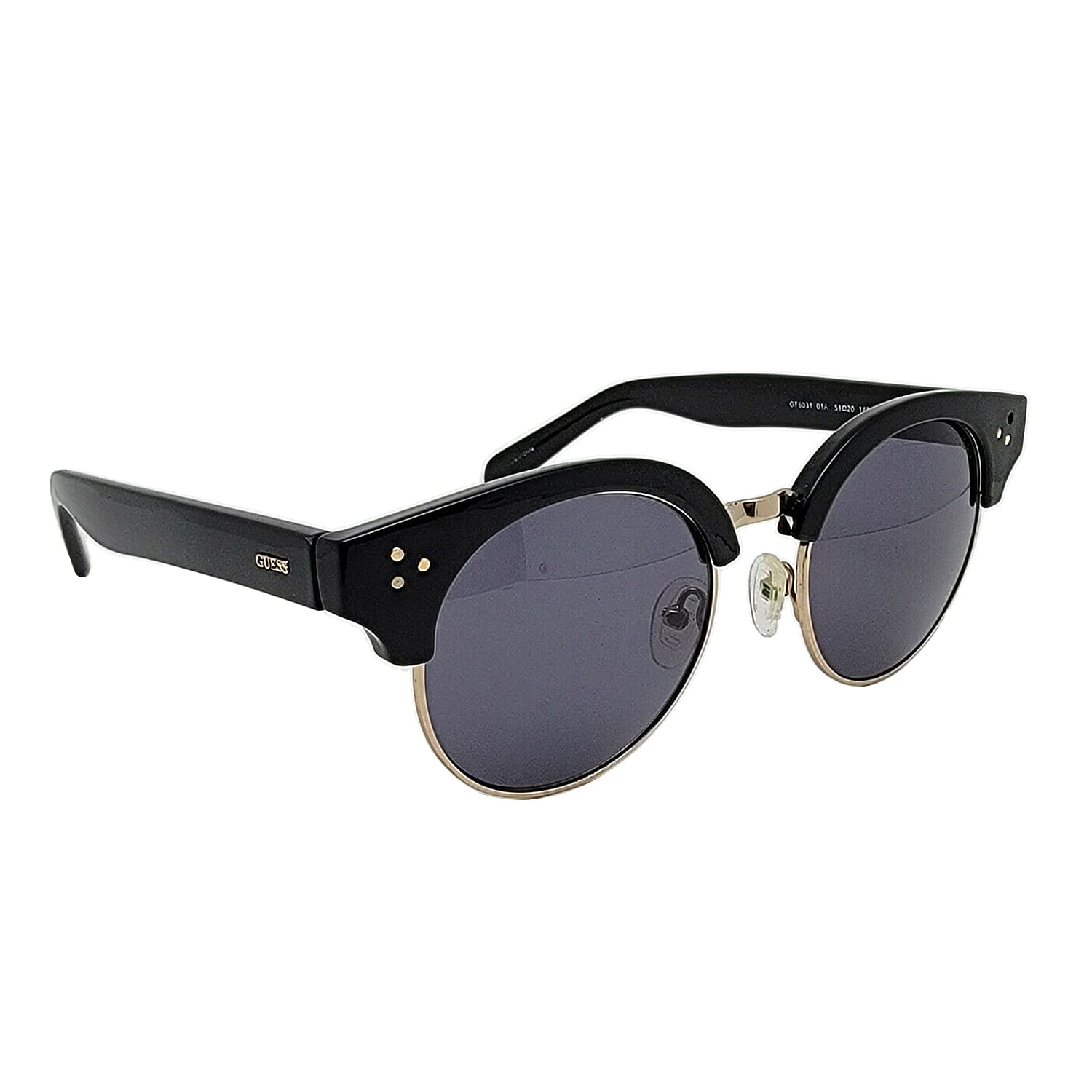 Summer Closeout- GUESS Black & Gold Half Rim Sunglasses