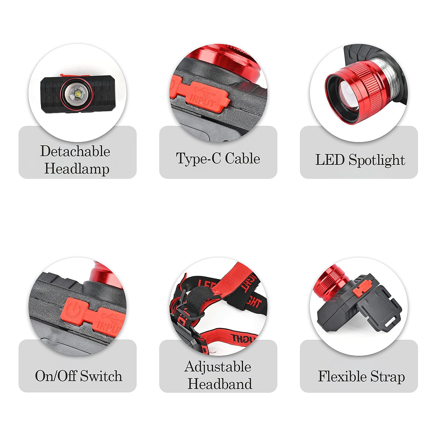 Rechargeable Headlamp with 3 modes