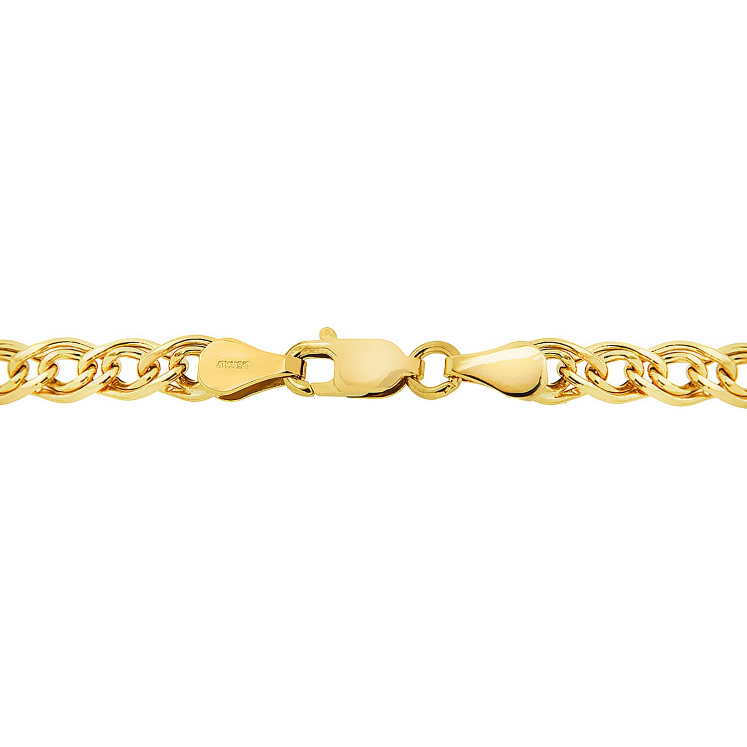 9K Yellow Gold Double-Curb Chain With Lobster Clasp (Size - 18)