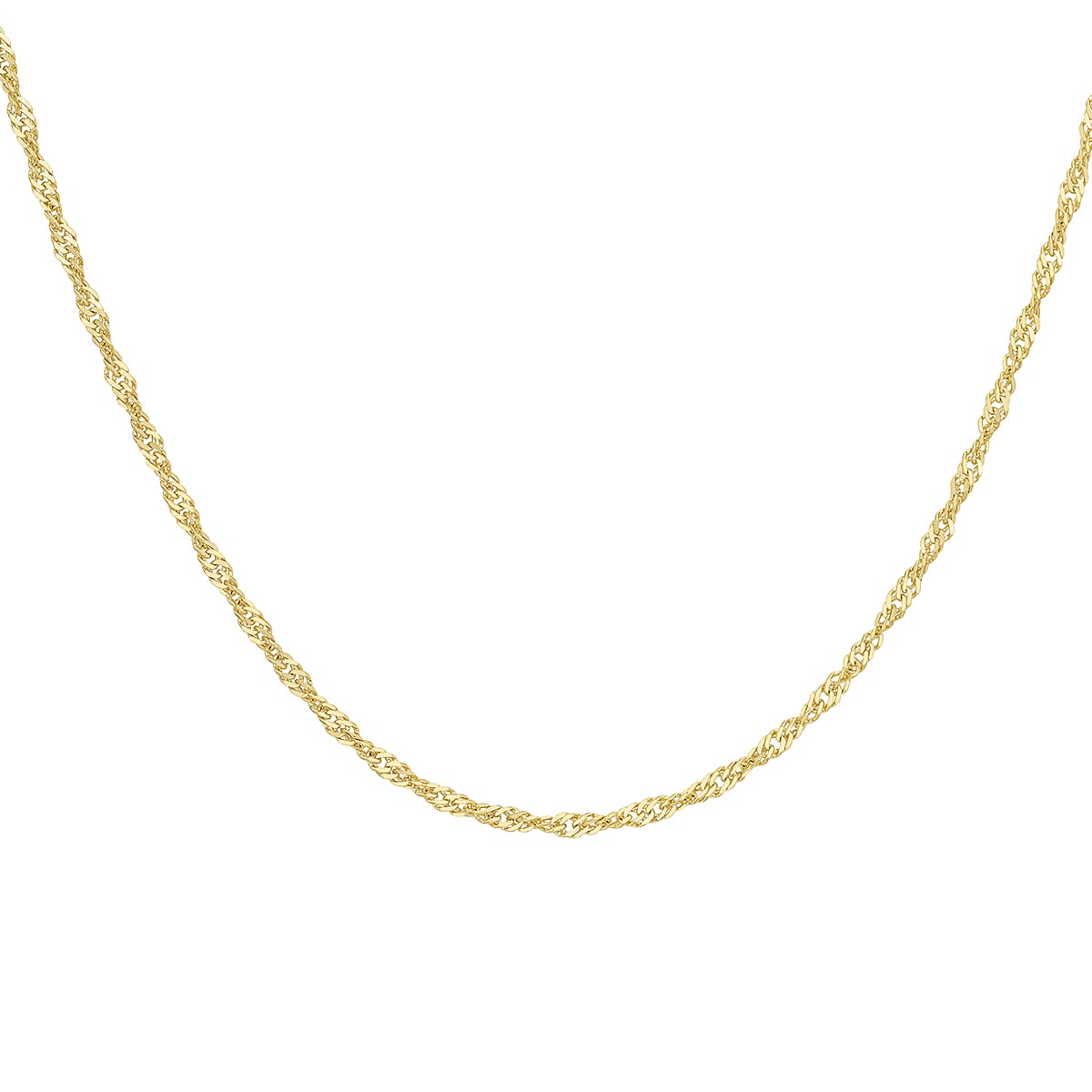 9K Yellow Gold Twist Curb Chain With Spring Ring Clasp (Size - 16)