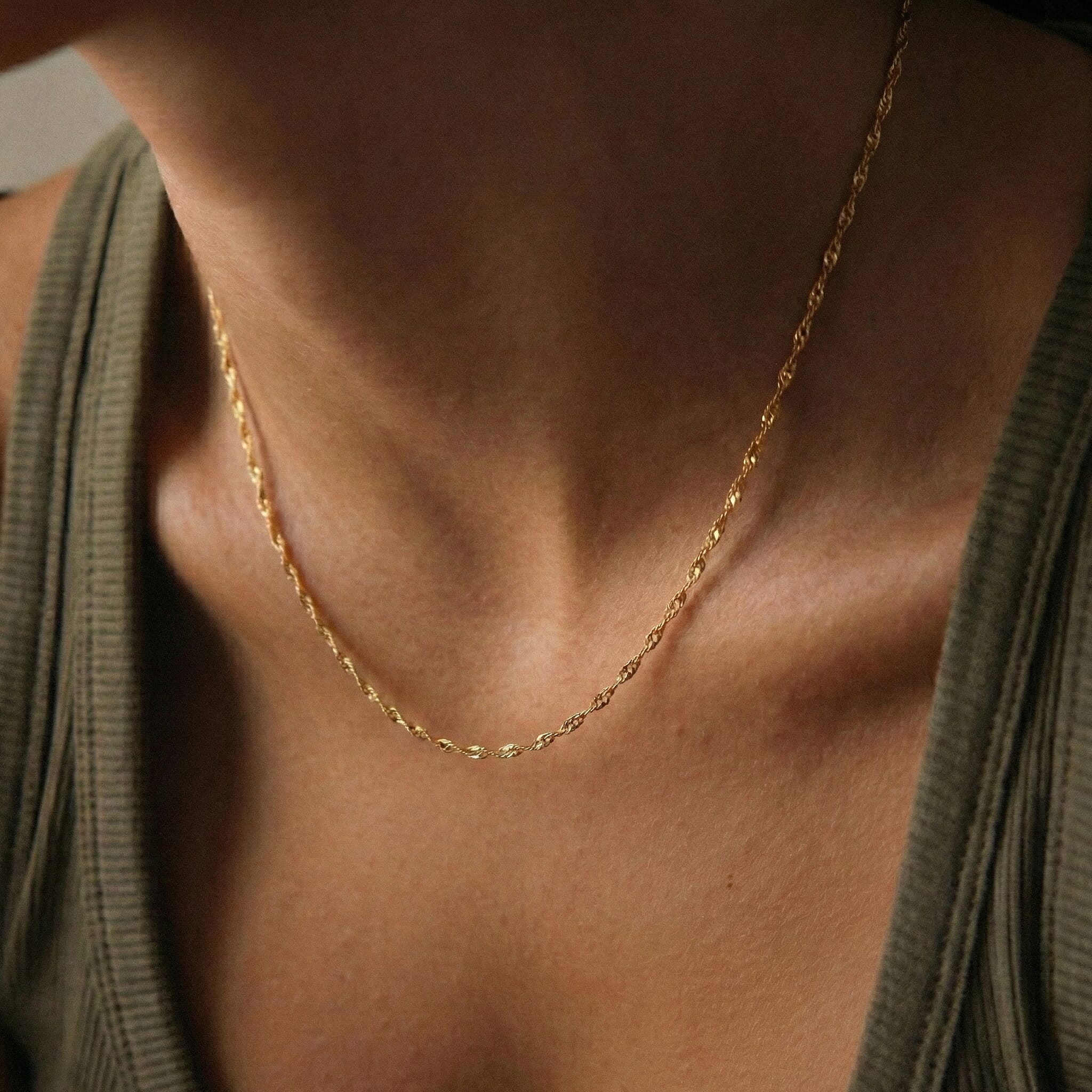 9K Yellow Gold  Chain (Size - 18),  Gold Wt. 0.92 Gms