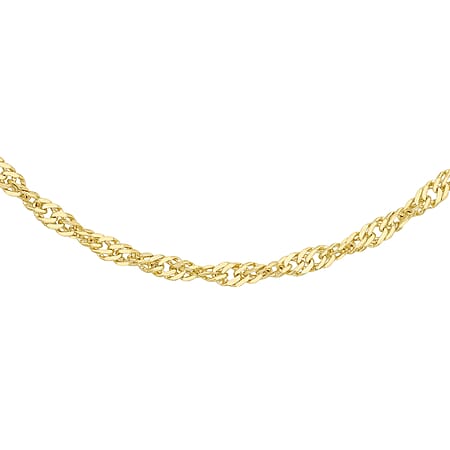 Diamond Cut Twist Curb Chain 18 Inch in 9K Yellow Gold