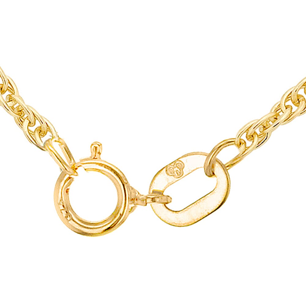 9K Yellow Gold Diamond Cut Twist Curb Chain (Size - 20) with Spring Ring Clasp