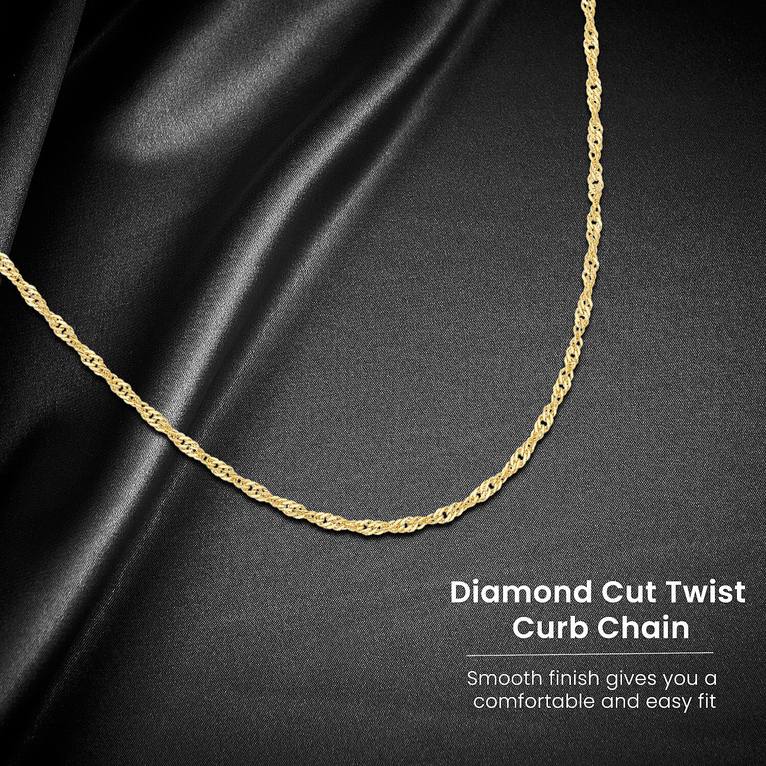 9K Yellow Gold  Chain (Size - 18),  Gold Wt. 1.8 Gms