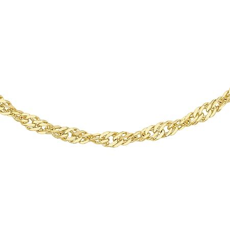 Diamond Cut Twist Curb Chain 20 Inch in 9K Yellow Gold