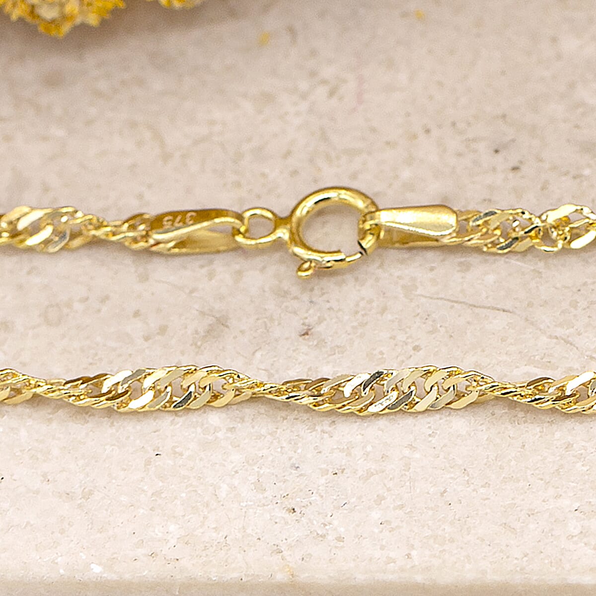 9K Yellow Gold  Chain (Size - 18),  Gold Wt. 3.3 Gms