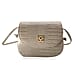Croc Embossed Twistlock Shoulder Bag - Tan