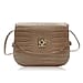 Croc Embossed Twistlock Shoulder Bag - Tan