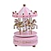 Handcrafted 4-horse Wood Carousel Musical Box - White & Pink