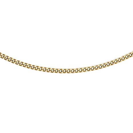 9K Yellow Gold Diamond Cut Curb Chain (Adjustable Size - 18-20)