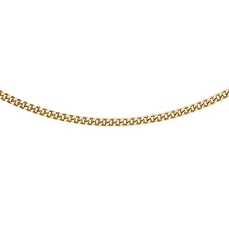 Diamond Cut Curb Chain 16 Inch in 9K Yellow Gold