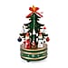 Rotating Christmas Tree Music Box with Figurines & Adorable Mini Hanging Ornaments - Red 18x13cm