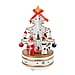 Rotating Christmas Tree Music Box with Figurines & Adorable Mini Hanging Ornaments - Red 18x13cm
