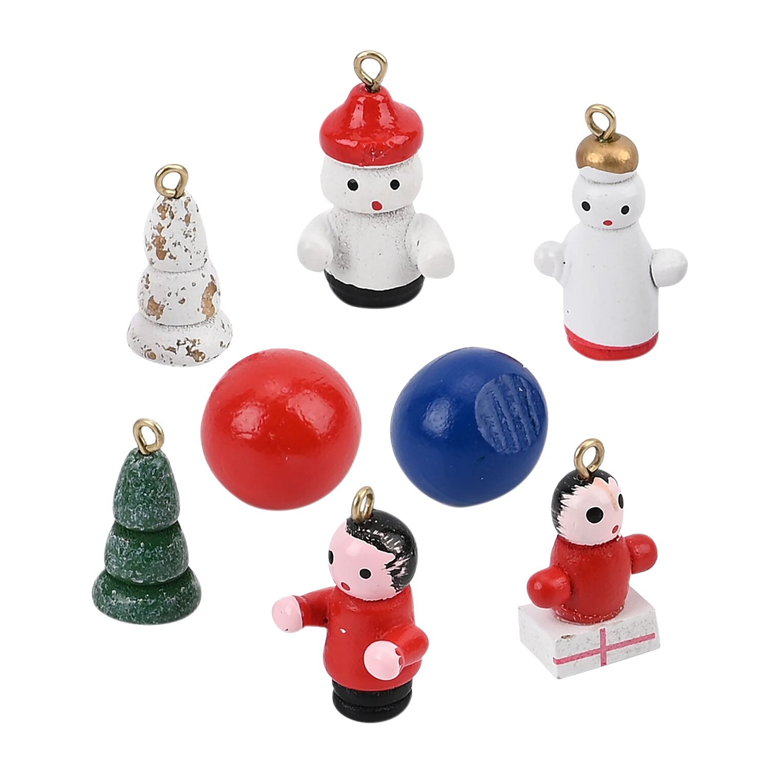 Rotating Christmas Tree Music Box with Figurines & Adorable Mini Hanging Ornaments - White 18x13cm