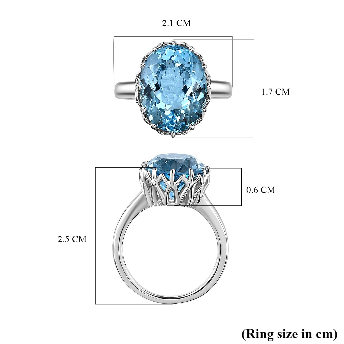 Skyblue Topaz Solitaire Ring in Platinum Overlay Sterling Silver 9.52 Ct. Skyblue Topaz Solitaire Ring in Platinum Overlay Sterling Silver 9.52 Ct.