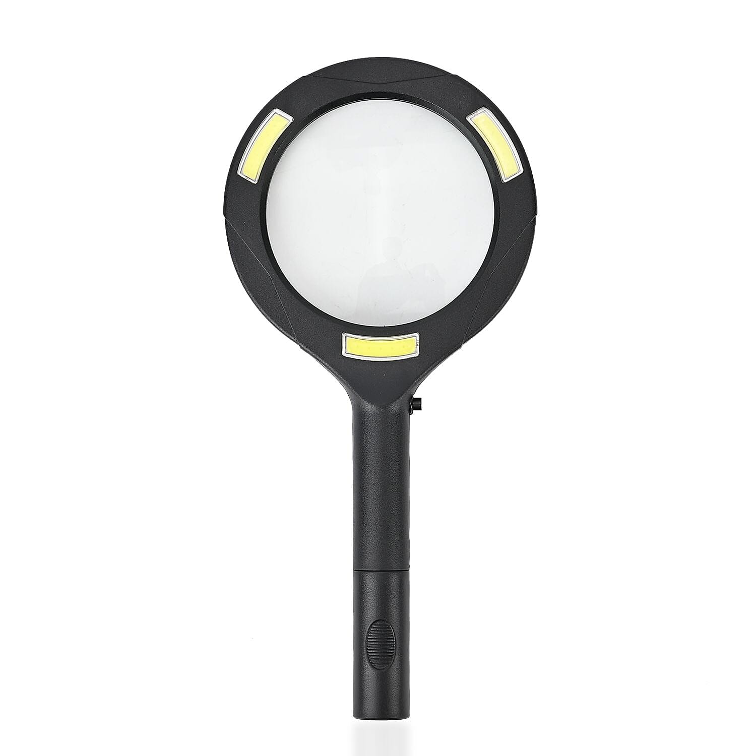 3 COB LED Powered Reading Magnifying Glass Lens 3X Reading (2 AA  Batteries, Not Incl.) - Black