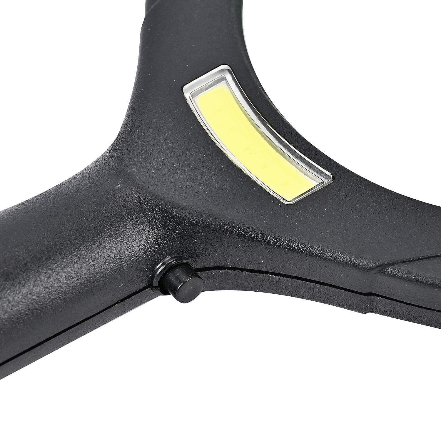 3 COB LED Powered Reading Magnifying Glass Lens 3X Reading (2 AA  Batteries, Not Incl.) - Black