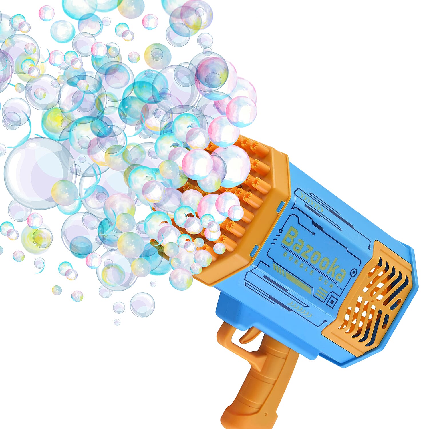 69 Holes Rocket Bubble Gun with Bubble Water - Purple & White