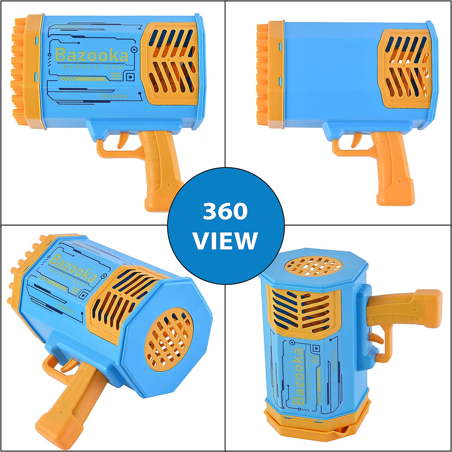 69 Holes Rocket Bubble Gun with Bubble Water - Purple & White