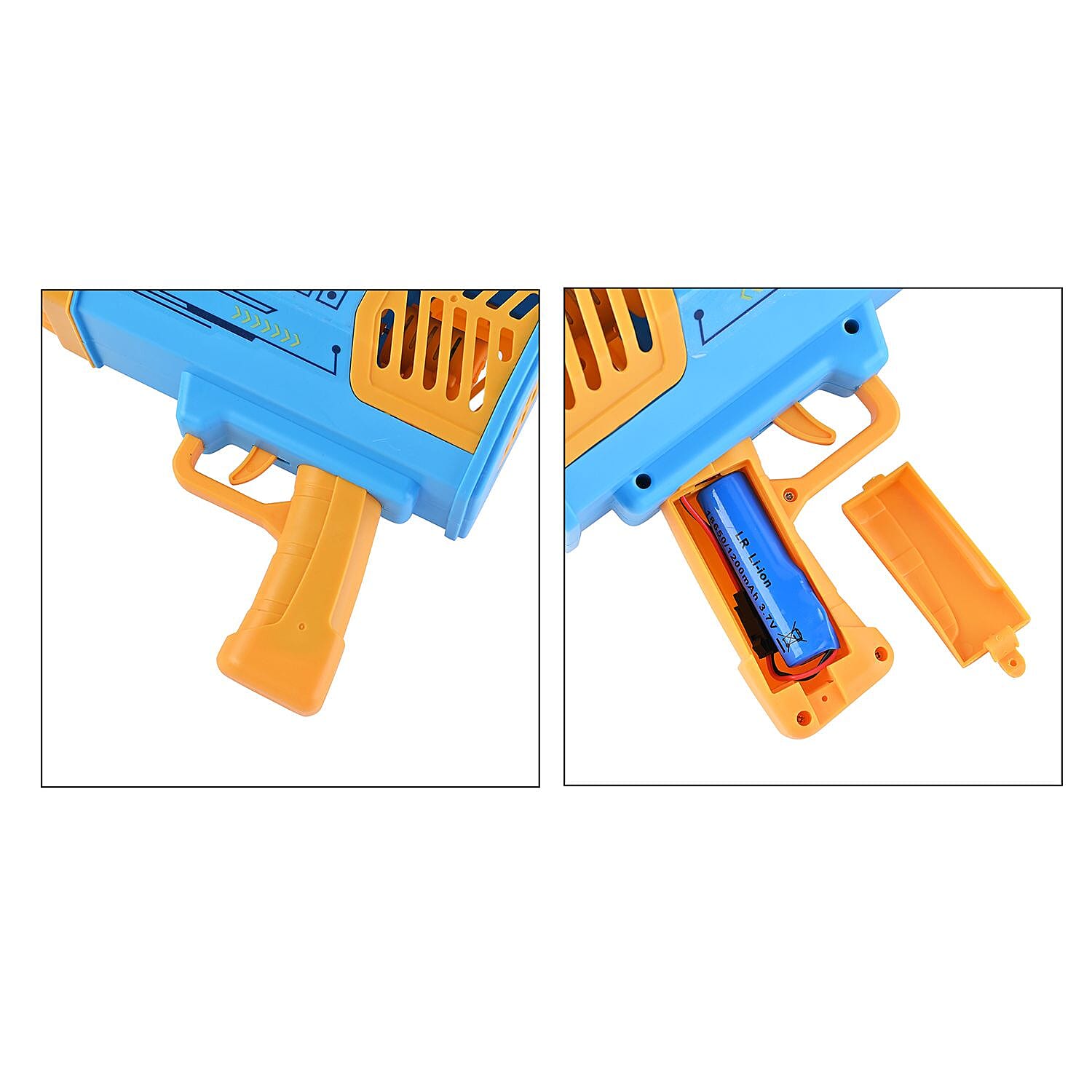 69 Holes Rocket Bubble Gun with Bubble Water - Purple & White