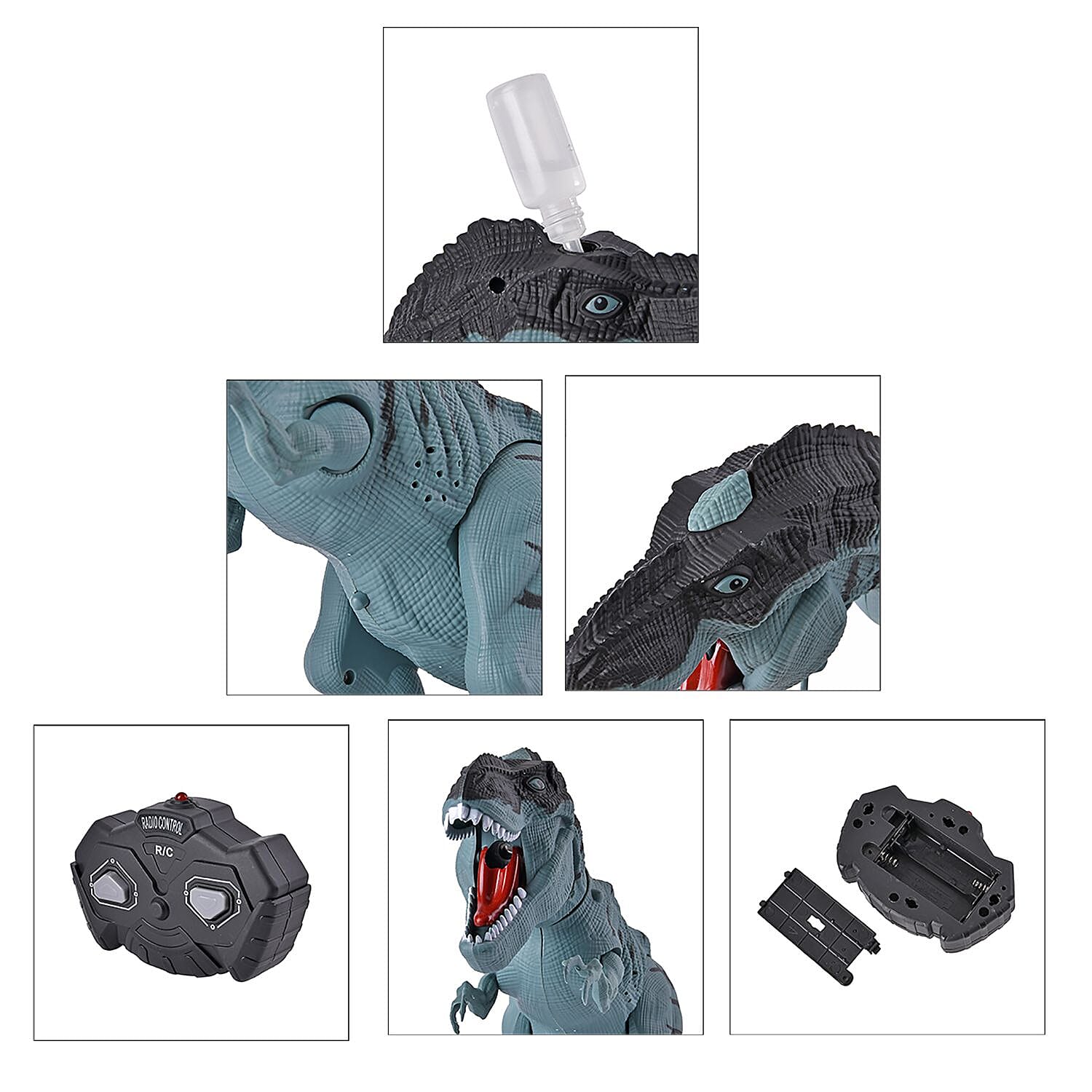 Remote Controlled Spray Laying Tyrannosaurus Rex with Projection - Blue