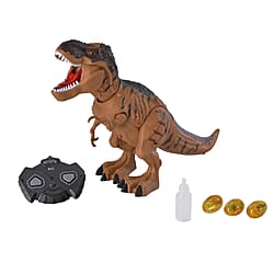Remote Controlled Spray Laying Tyrannosaurus Rex with Projection - Brown -  (Requires 5AA Batteries - not Incld)
