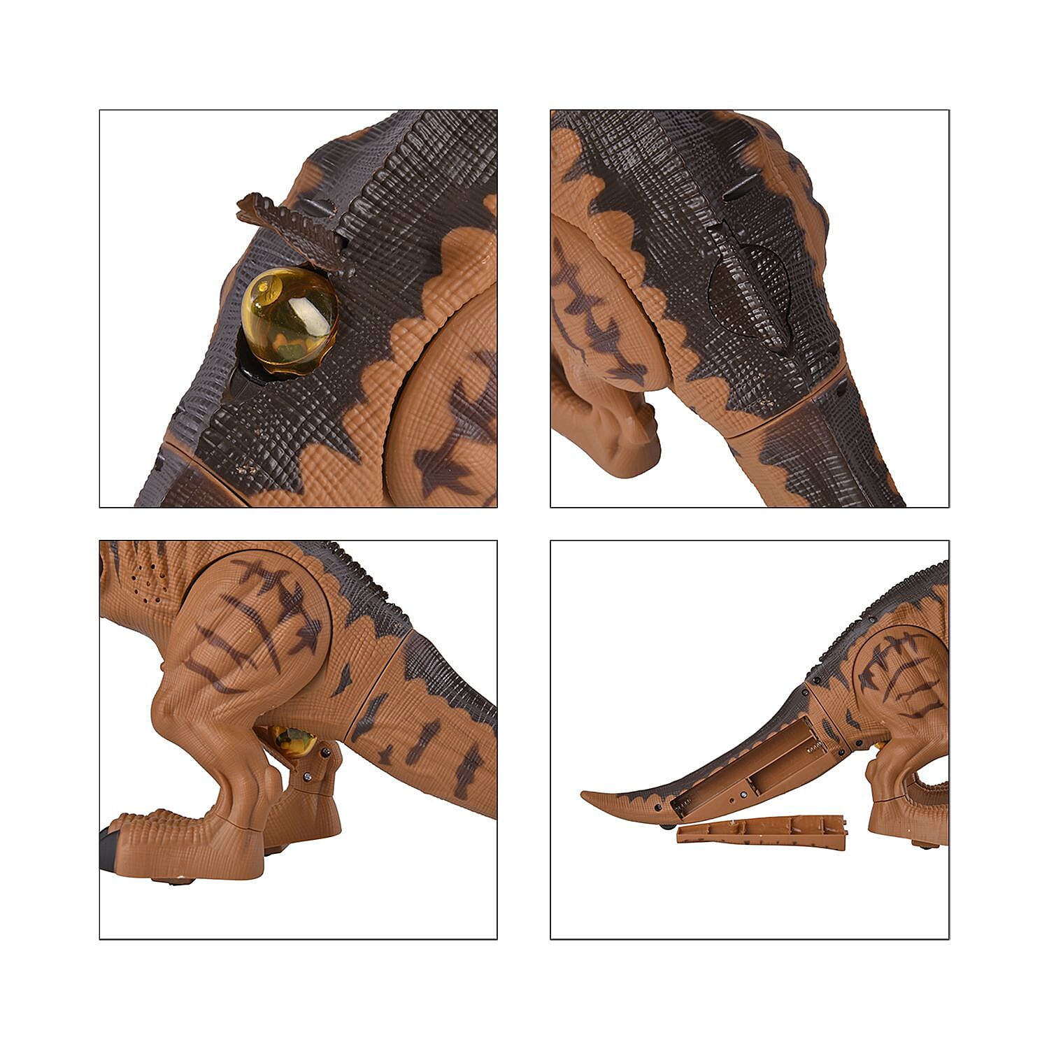 Remote Controlled Spray Laying Tyrannosaurus Rex with Projection - Brown -  (Requires 5AA Batteries - not Incld)