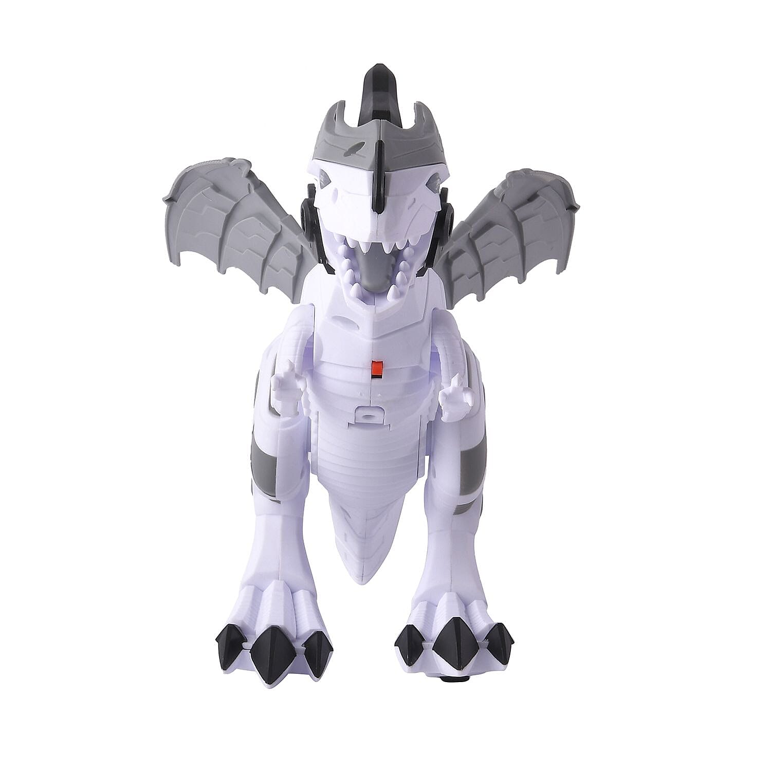 Mechanical Electric Walking Dinosaur with Wings - White - Requires 2AA Batteries (Not Inlcd)