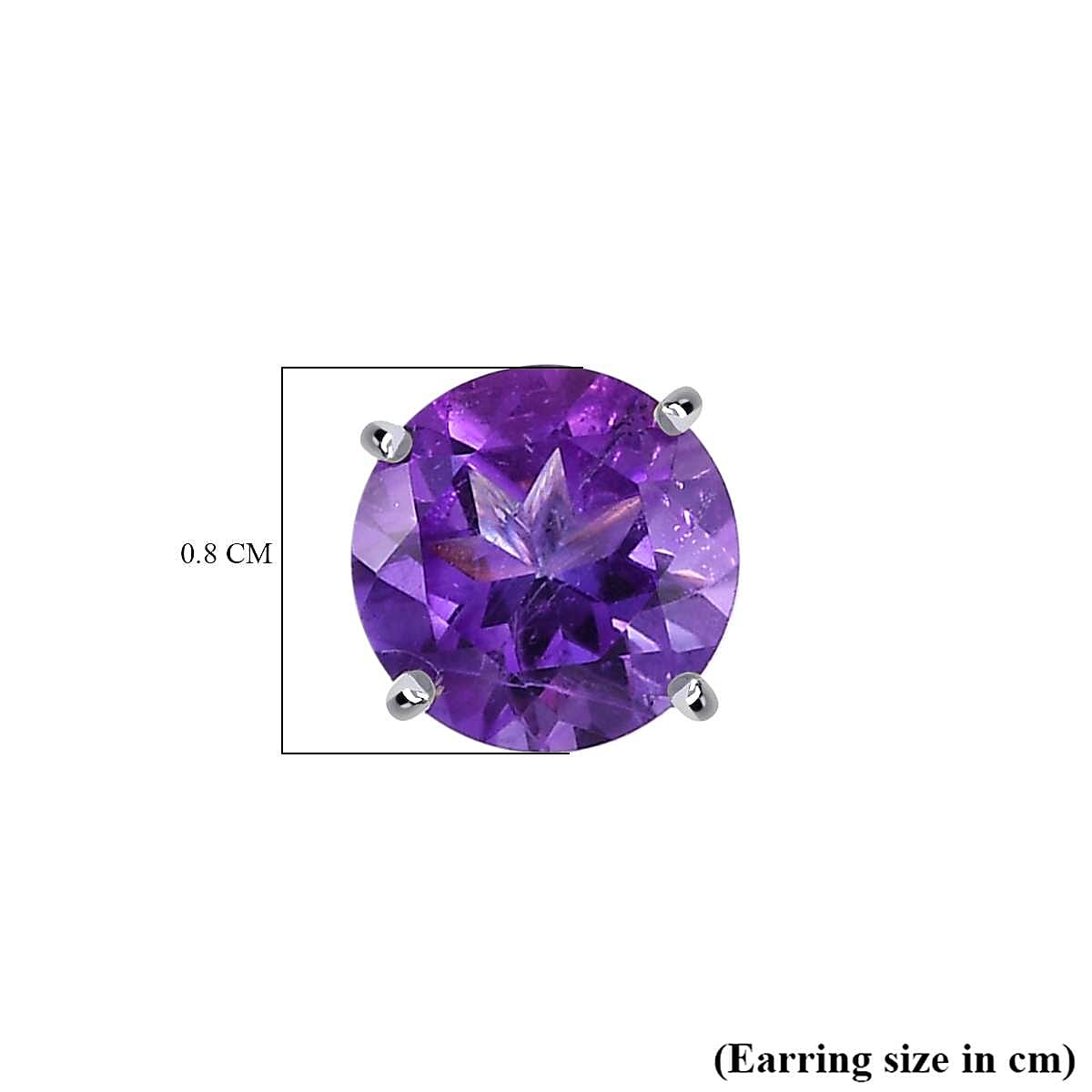 D'Joy Amethyst Stud Earrings with Push Back in Sterling Silver 3.45 Ct.