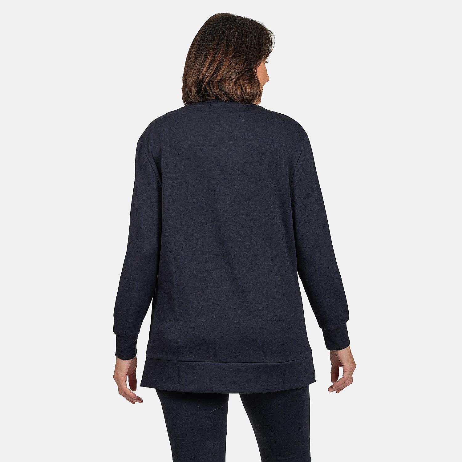 Longline Brush Back Top (Size L) - Blue