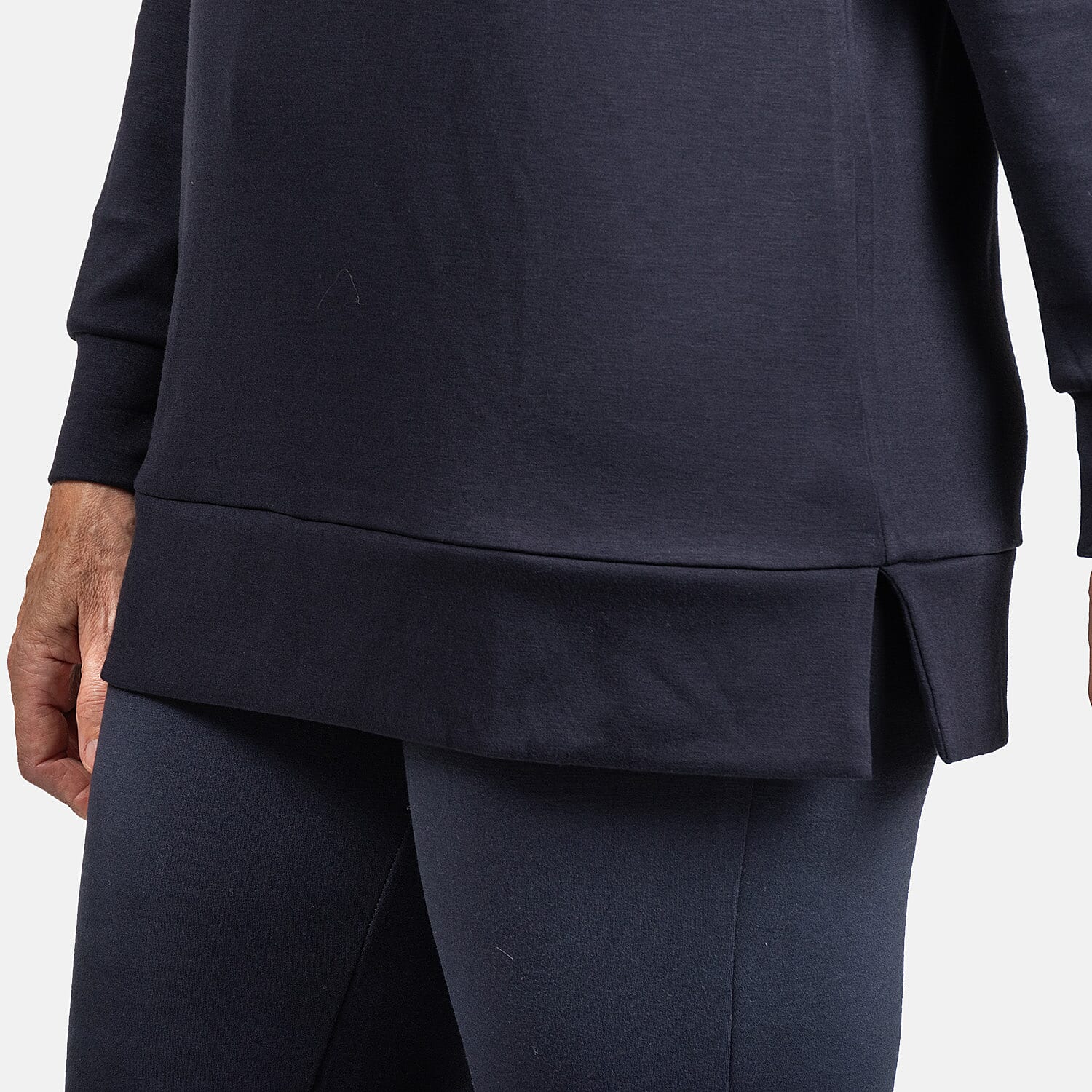 Longline Brush Back Top (Size L) - Blue