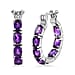 African Amethyst Inside-Out Hoop Earrings in Stainless Steel 6.23 Ct.