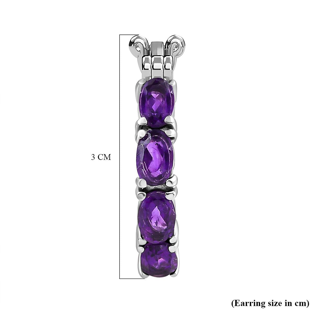 Amethyst Hoop Earrings with Clasp 6.23 Ct.