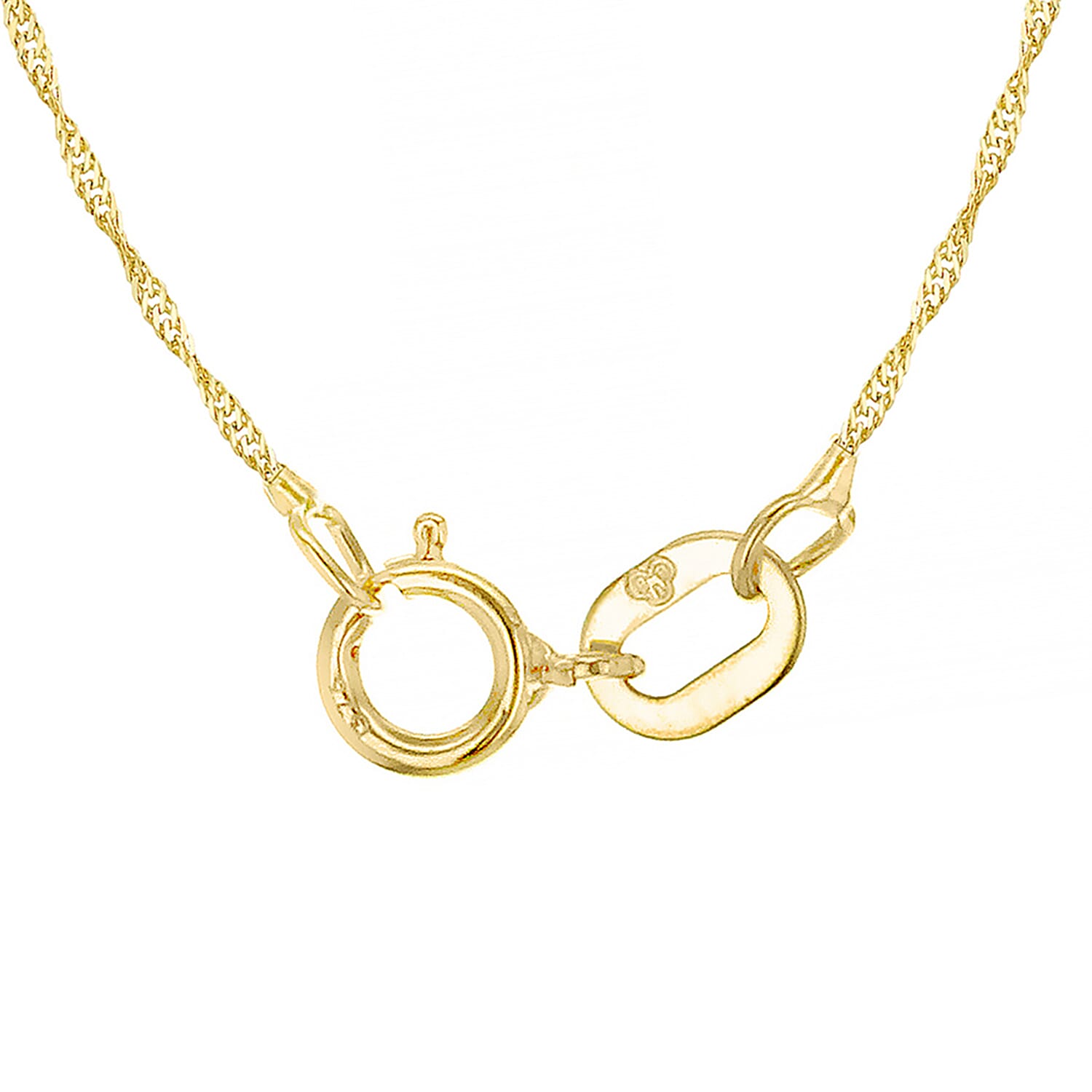 9K Yellow Gold Balls and Twist Curb Chain With Spring Ring Clasp (Size - 16)