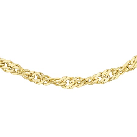 Diamond-Cut Twist-Curb Chain 18 Inch in 9K Yellow Gold