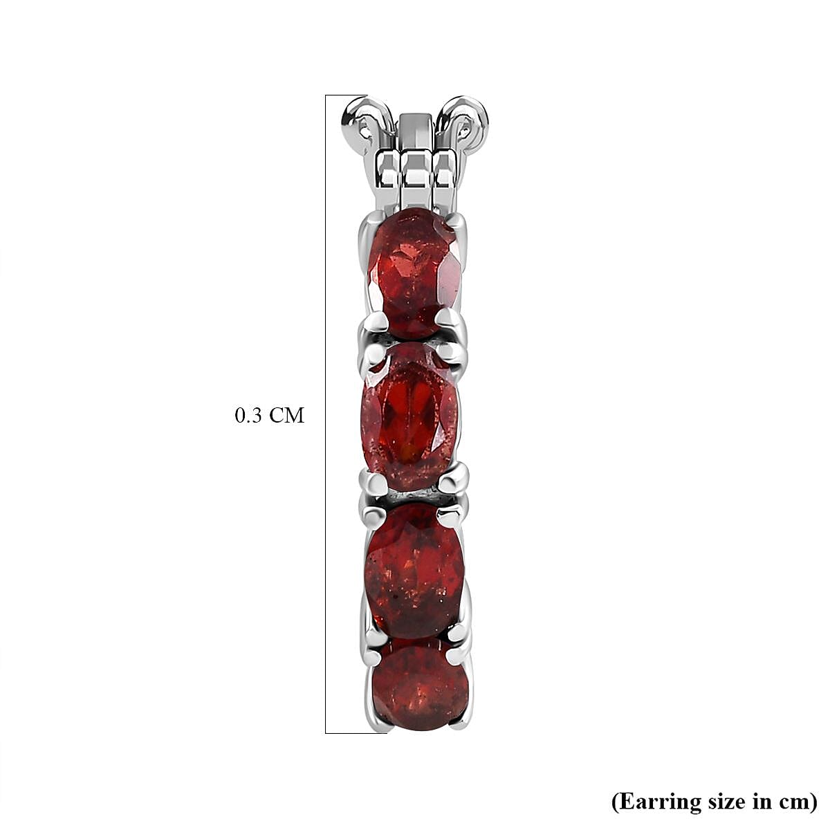 Red Garnet Hoop Earrings with Clasp 7.78 Ct.