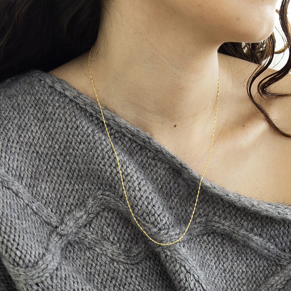 9K Yellow Gold  Chain (Size - 20),  Gold Wt. 0.68 Gms