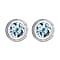 Skyblue Topaz Soliatire Stud Earrings in Sterling Silver 1.70 Ct