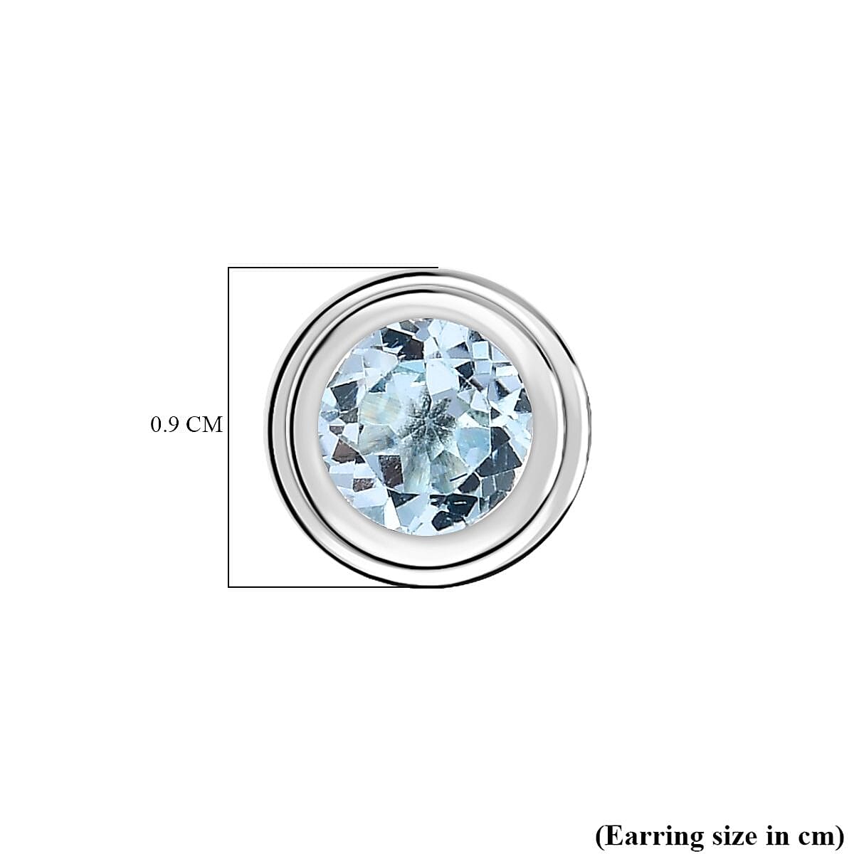 Skyblue Topaz Stud Solitaire Earrings with Push Back in Sterling Silver 2.07 Ct. Skyblue Topaz Stud Solitaire Earrings with Push Back in Sterling Silver 2.07 Ct.