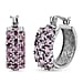 Simulated Amethyst Hoop Earrings with Clasp 7.97 Ct.