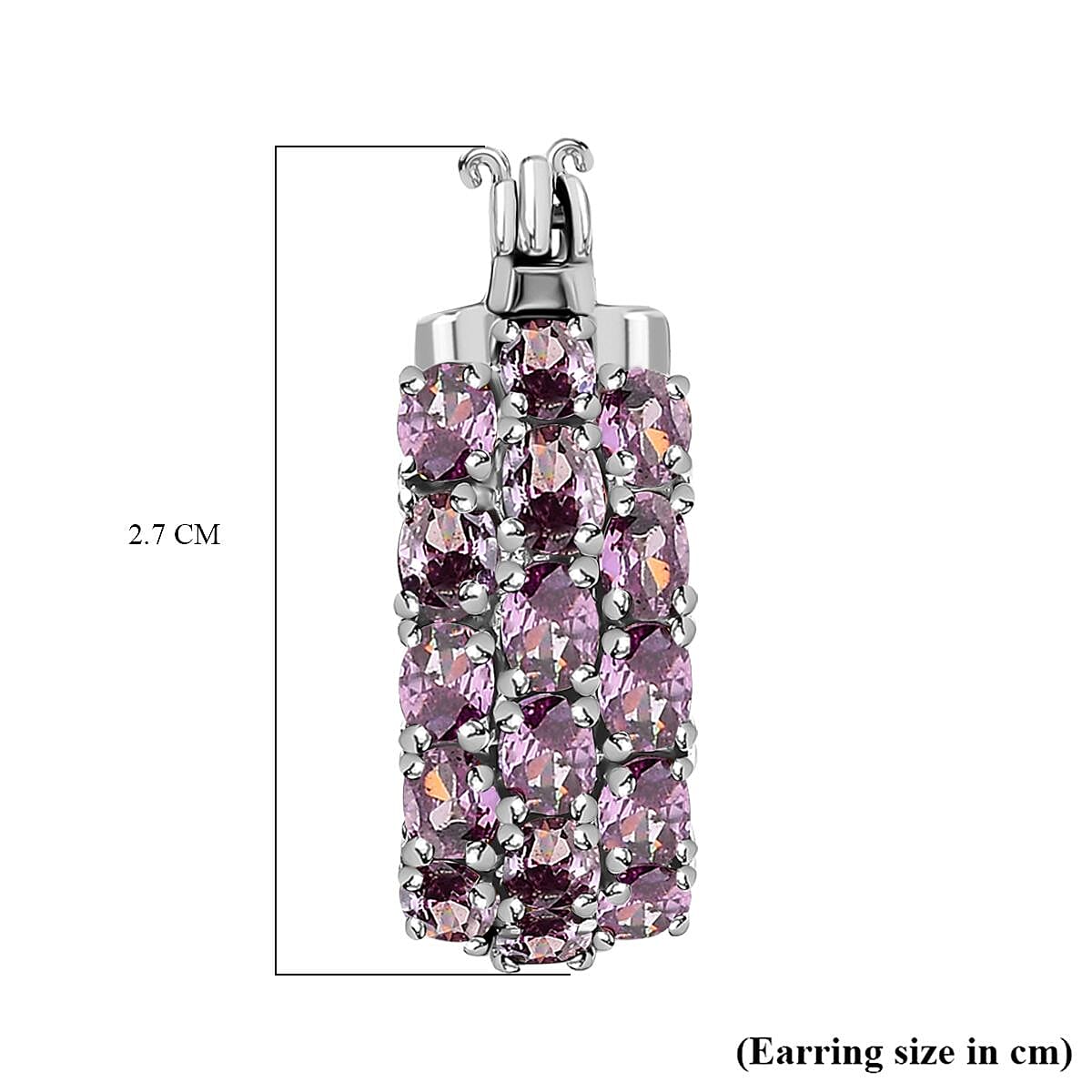 Simulated Amethyst Hoop Earrings with Clasp 7.97 Ct. Simulated Amethyst Hoop Earrings with Clasp 7.97 Ct.