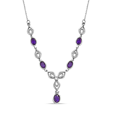 Amethyst & Natural Zircon Necklace (Size - 20) 2.65 Ct.