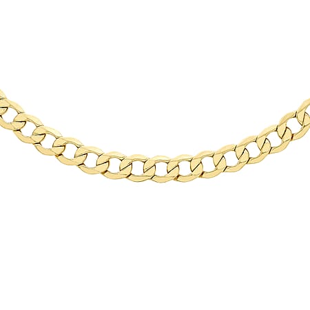 Diamond Cut Curb Chain 18 Inch in 9K Yellow Gold